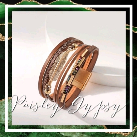 Strappy PU Leather Bohemian Bracelet - Picture 1 of 5
